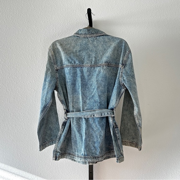 Mango MNG Denim Jacket with Belt, 4 Pockets, Size S, New with Tag - Picture 2 of 7